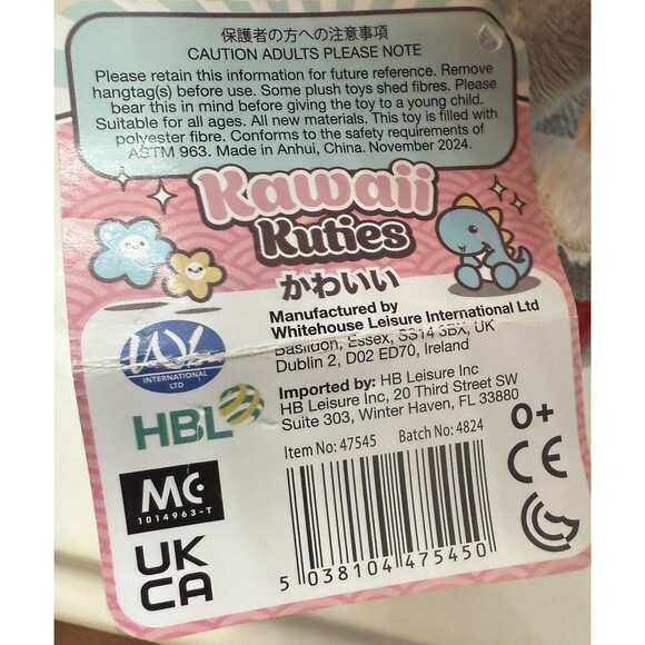 Kawaii Kuties Sloth Plush Stuffed Animal Soft Toy Gray Cute Smiling 12” - Picture 5 of 8